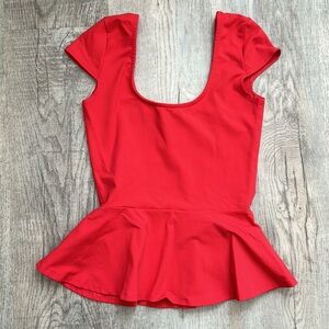 Coral peplum top